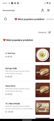 Restaurant Spyd Screen 3
