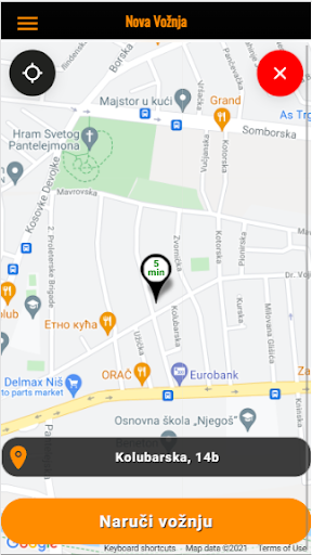Android application PrviTaxi Niš screenshort