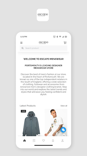 Android application Escape Menswear screenshort