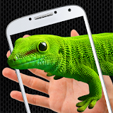 Lizard on phone funny prank icon