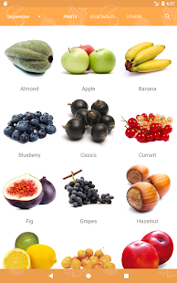 Seasonal fruits and vegetables