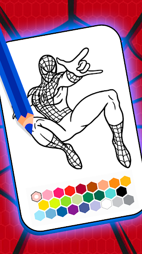 Spider super coloring hero man