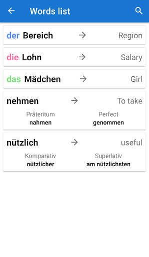 Learn German Words Screen 3