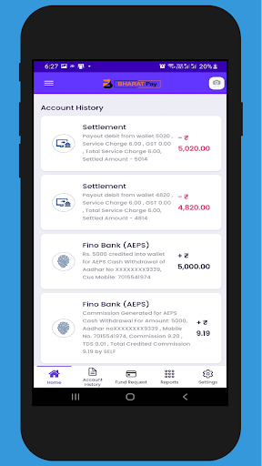 BharatPay - Recharge DMT AEPS Screen 3