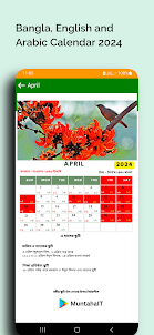 Bangla English Arabic Calendar