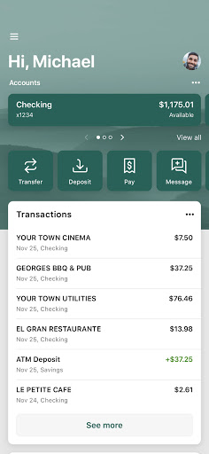 OakStar Bank Mobile Screen 2