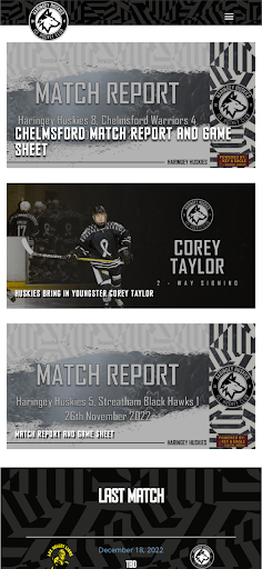 Haringey Huskies App Screen 2