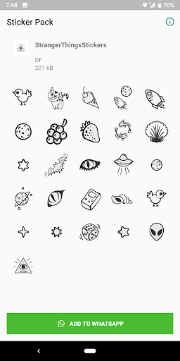 Android application Sketch Stickers for Whatsapp screenshort