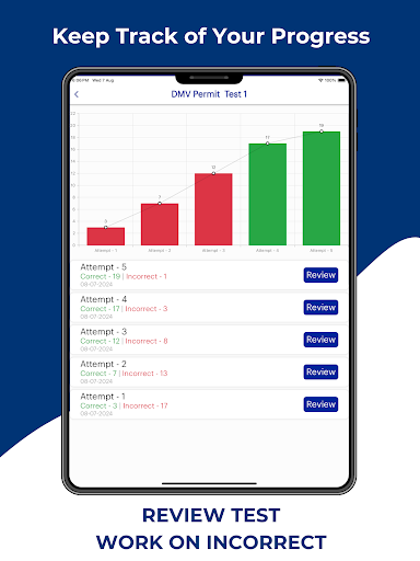 Screenshot of Maine BMV Permit Practice