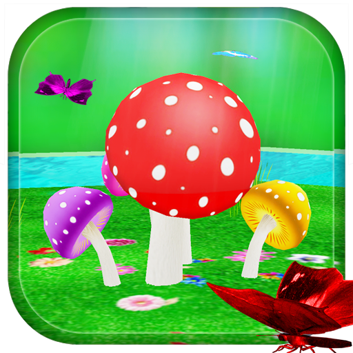 Mushroom and Butterfly 3D live w