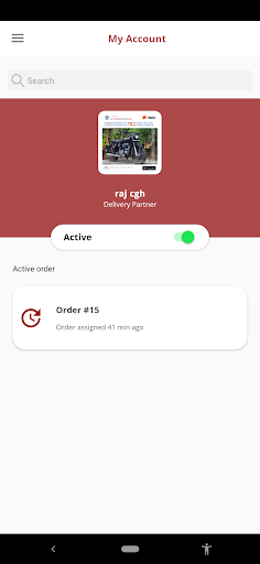 Android application Zuparr Delivery screenshort