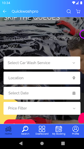 Android application Quickwashpro -Car wash at home screenshort