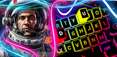 Neon Astronaut Galaxy Keyboardのおすすめ画像1