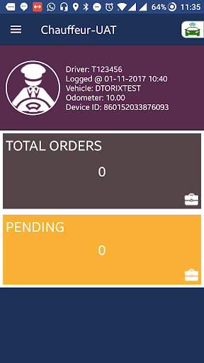 Android application Chauffeur screenshort