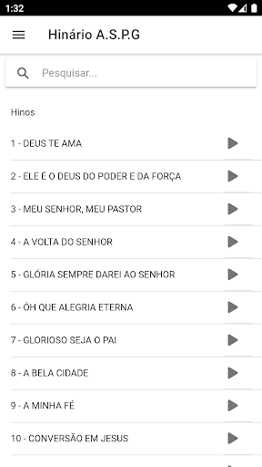 Android application Hinário A.S.P.G. screenshort