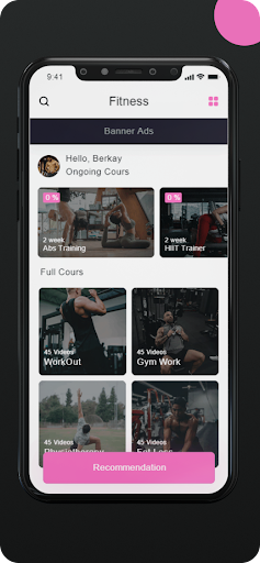 Android application YFitness screenshort