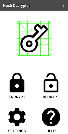 Android application Hash Decrypter screenshort