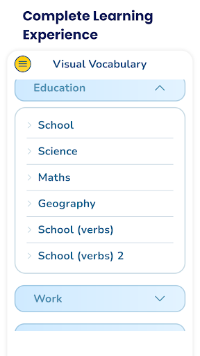 Android application English Visual Vocabulary screenshort
