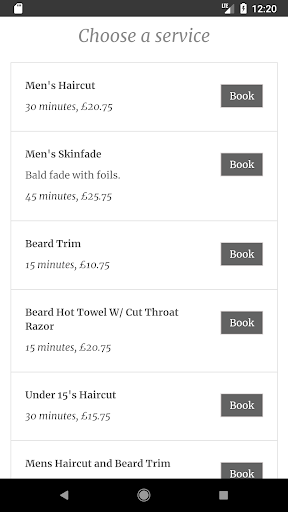 Wallace Barbers Screen 2