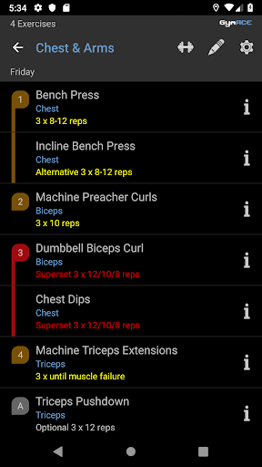 GymACE: Workout Tracker Screen 2