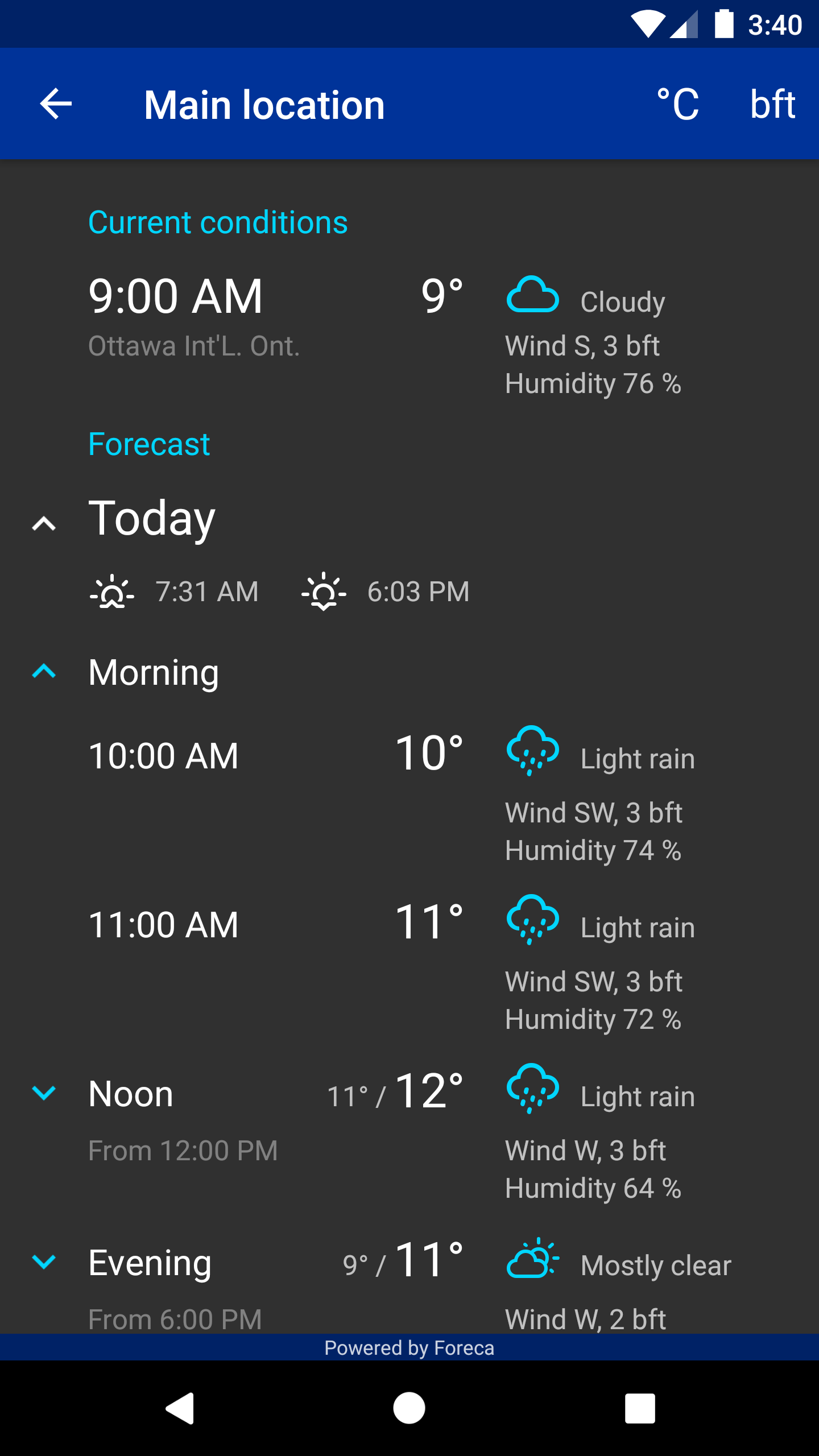 Android application Rain Alarm screenshort