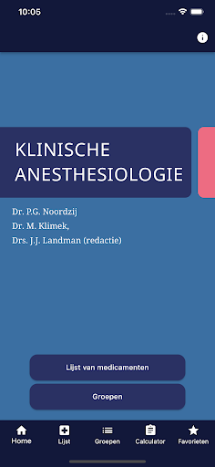 Android application Anesthesiologie Medicatie screenshort