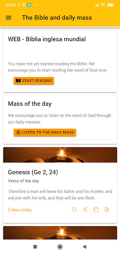 Android application The Bible and daily mass screenshort