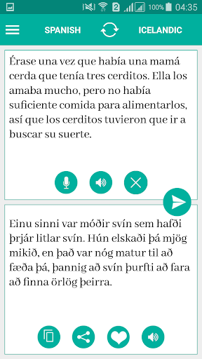 Android application Icelandic Spanish Translator screenshort