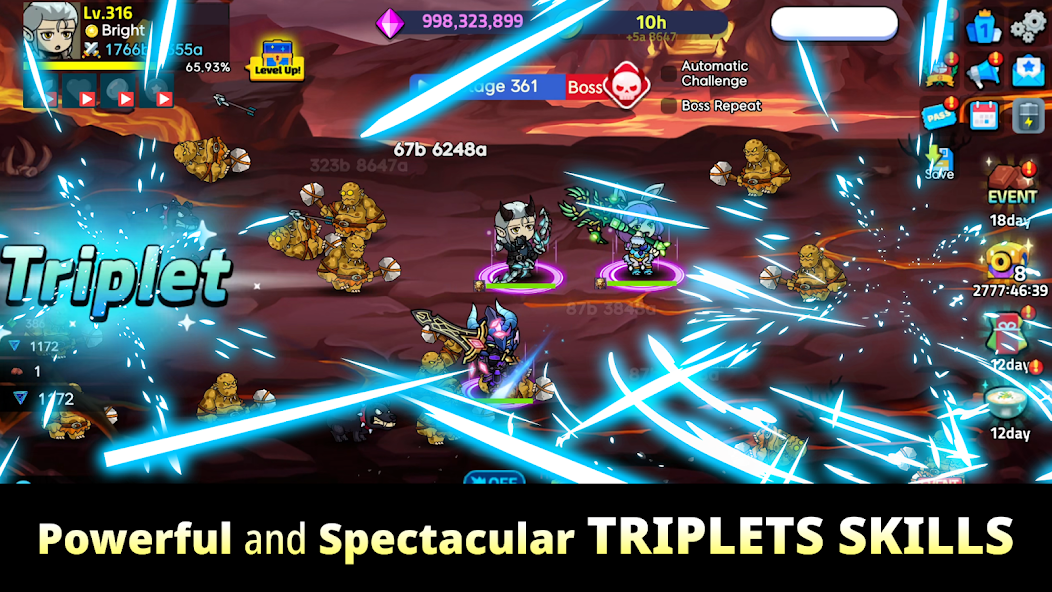 Triplet Heroes: Raising Game v1.4.3 APK + Mod [Unlimited money][Free purchase][Mod Menu][God Mode] for Android