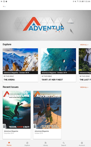 Android application Adventure Magazine screenshort