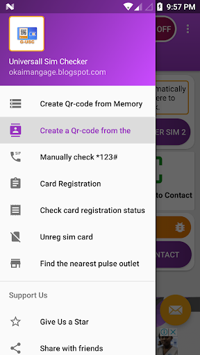 Sim Card number registration Screen 2