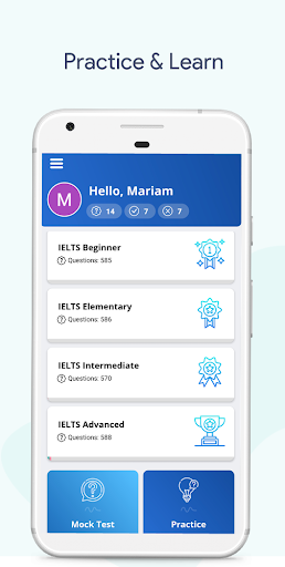 Android application IELTS Test Prep & Mockup Exam screenshort