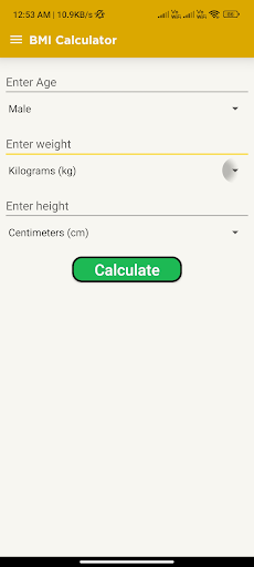 SlimScore: BMI Calculator Screen 2