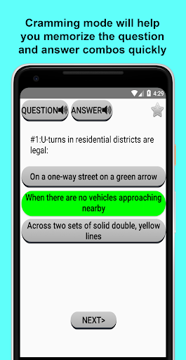 CA Permit Test Practice Screen 2