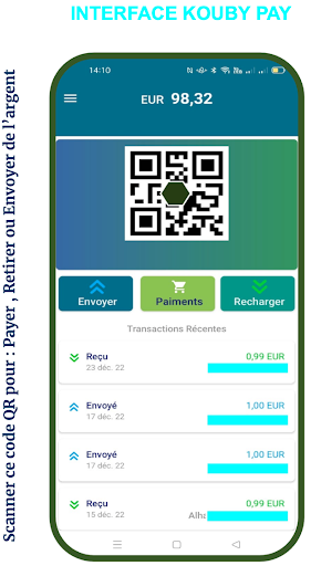 Android application Kouby Pay screenshort