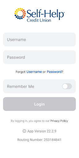 Android application Self-Help CU Mobile Banking screenshort