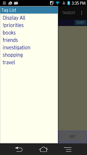 Android application tagMemo - simple notepad screenshort