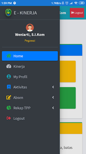 Android application E - Kinerja Pemkot Bengkulu screenshort