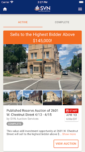 SVN Auctions Screen 3