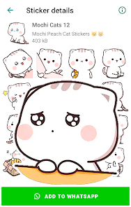 Screenshot 21 Mochi Cat Stickers for WhatsAp android