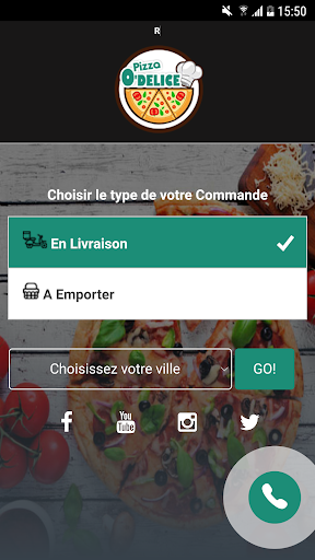 Android application O DELICE PIZZA screenshort