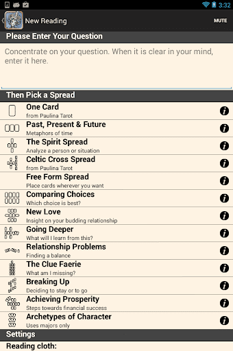 Screenshot of Paulina Tarot