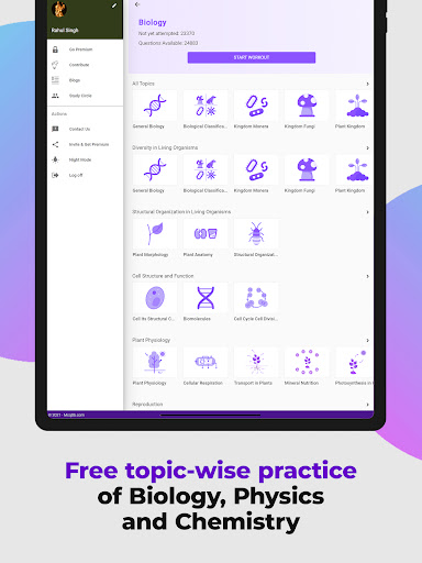 Screenshot of NEET Preparation App by Darwin