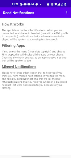 Android application Read Notifications screenshort