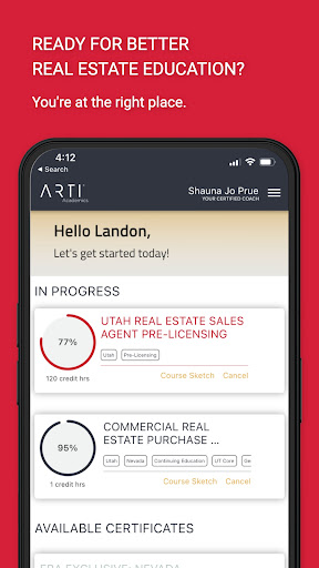 Android application ARTI® Academics screenshort