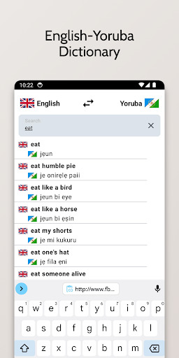 Android application Yoruba-English Dictionary screenshort