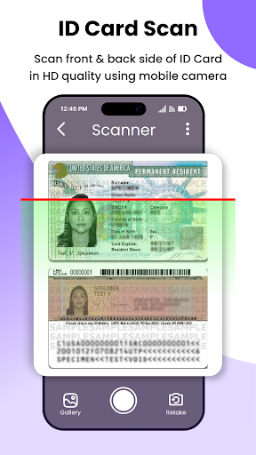 Android application ID Card Scanner screenshort