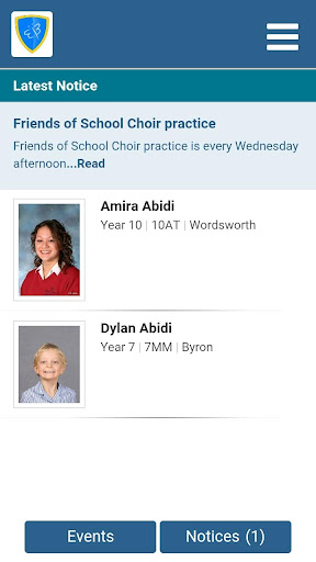 Android application Engage School screenshort