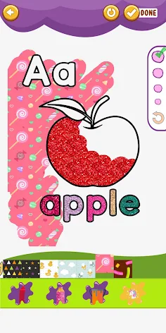 Coloring Glitter Alphabets ABC - Screenshot 2