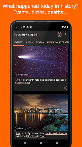 Android application Today in History screenshort